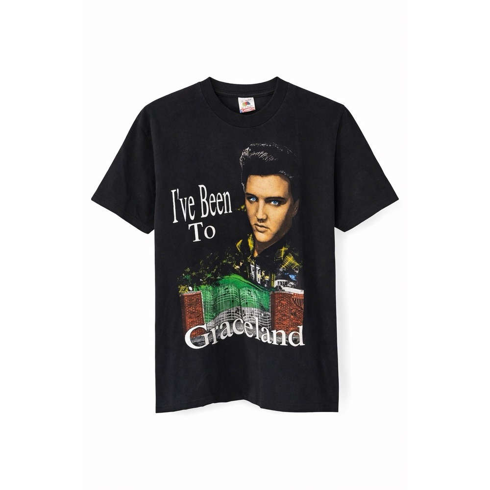 VTG 1992 ELVIS PRESLEY I'VE BEEN TO GRACELAND TSHIRT LARGE BLACK 90s Made In USA